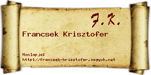 Francsek Krisztofer névjegykártya